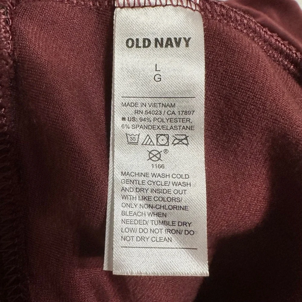Old‎ Navy Velvet Leggings Stretch Velour Pull On Burgundy Maroon Lounge L Fits M